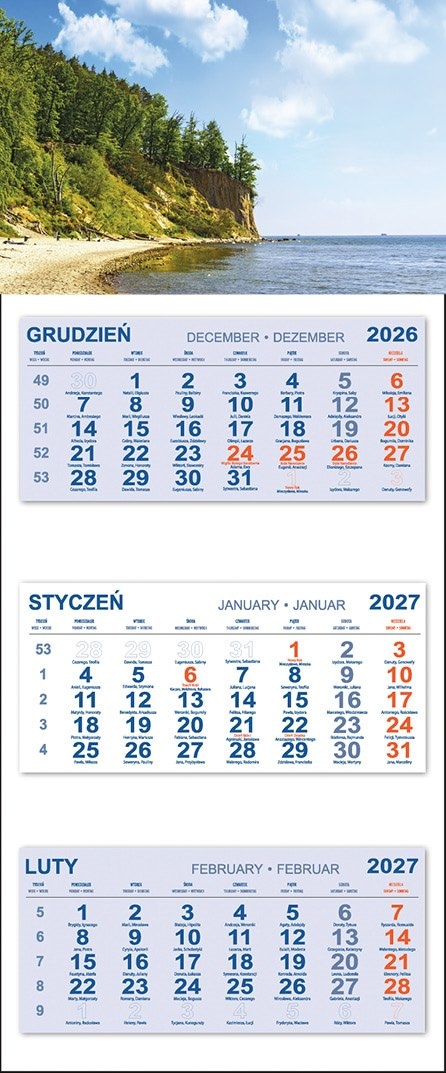 Kalendarz Trójdzielny 2027 GDYNIA KLIF