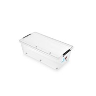 Pojemnik do przechowywania MOXOM Simple box, 55l, na kółkach, transparentny