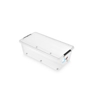 Pojemnik do przechowywania MOXOM Simple box, 55l, na kółkach, transparentny