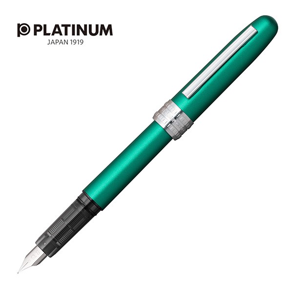 Pióro wieczne Platinum Plaisir Teal Green, F, zielone matowe