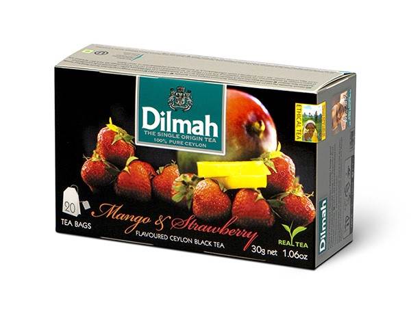 Herbata czarna owocowa mango i truskawka Dilmah 20 torebek