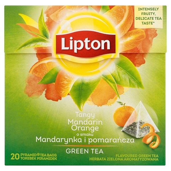 Herbata zielona mandarynka i pomarańcza Green Tea Lipton 20 piramidek