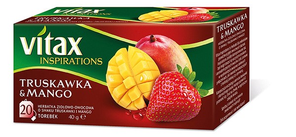 Herbata VITAX INSPIRATIONS, TRUSKAWKA I MANGO, 20 torebek