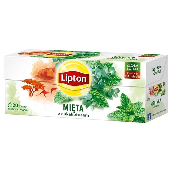Herbata ziołowa mięta z eukaliptusem Zioła Świata Lipton 20 torebek