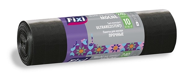 Worki na śmieci FIXI, mocne, 240 l, 10 szt., czarne