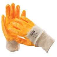 Rękawice Harrier Yellow, montażowe, bawełna+nitryl, rozm. 10, biało-żółte