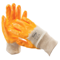 Rękawice Harrier Yellow, montażowe, bawełna+nitryl, rozm. 10, biało-żółte