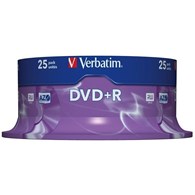 Płyta DVD+R VERBATIM AZO, 4,7GB, prędkość 16x, cake, 25szt., srebrny mat