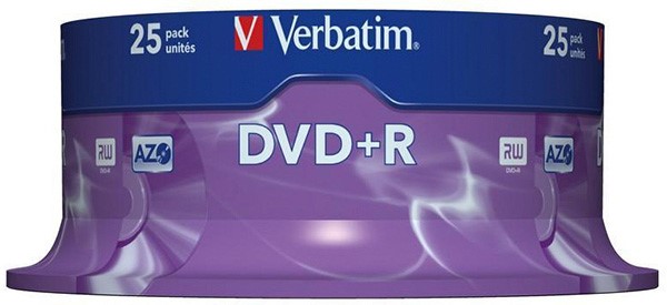 Płyta DVD+R VERBATIM AZO, 4,7GB, prędkość 16x, cake, 25szt., srebrny mat